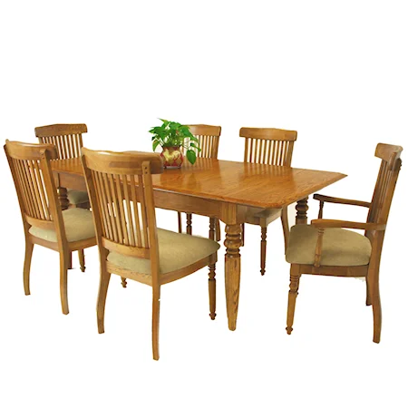 7-Piece Solid Oak Extension Dining Table & Grand Chair Set
